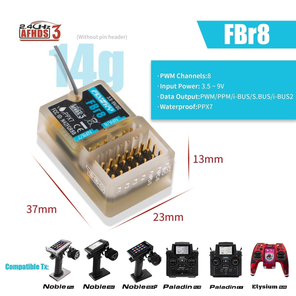 Flysky FBr8 PPX7 waterproof receiver 8CH AFHDS 3 RC boat crawler review | SoarSky