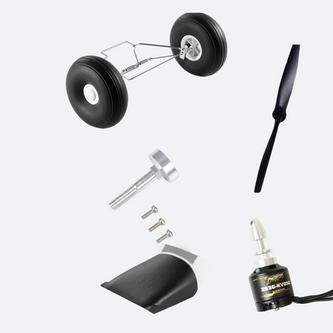 FMS 1300mm PA-18 replacement parts including motor, propeller, landing gear and aircraft accessories