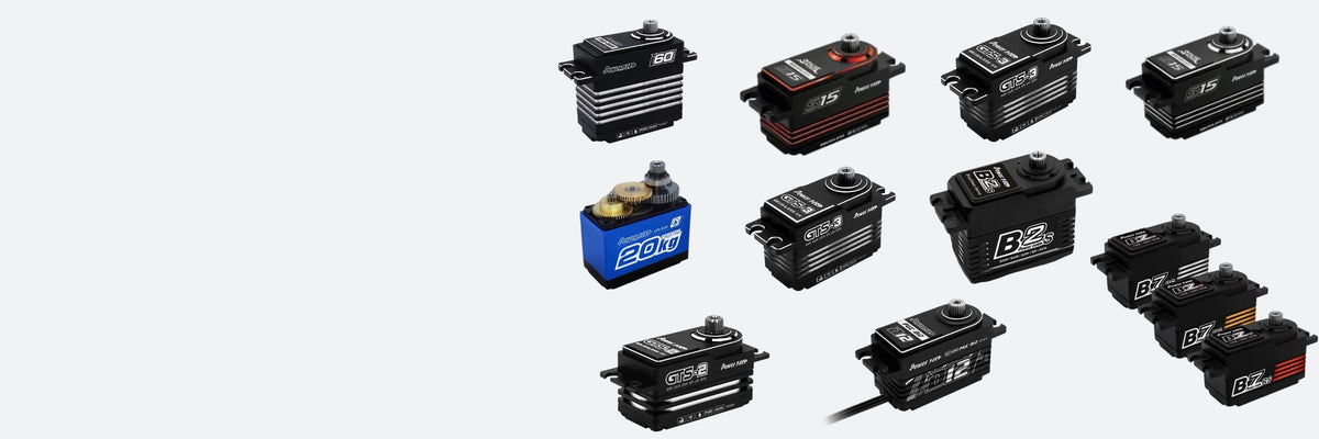 PowerHD RC servos, drift gyros and programming accessories