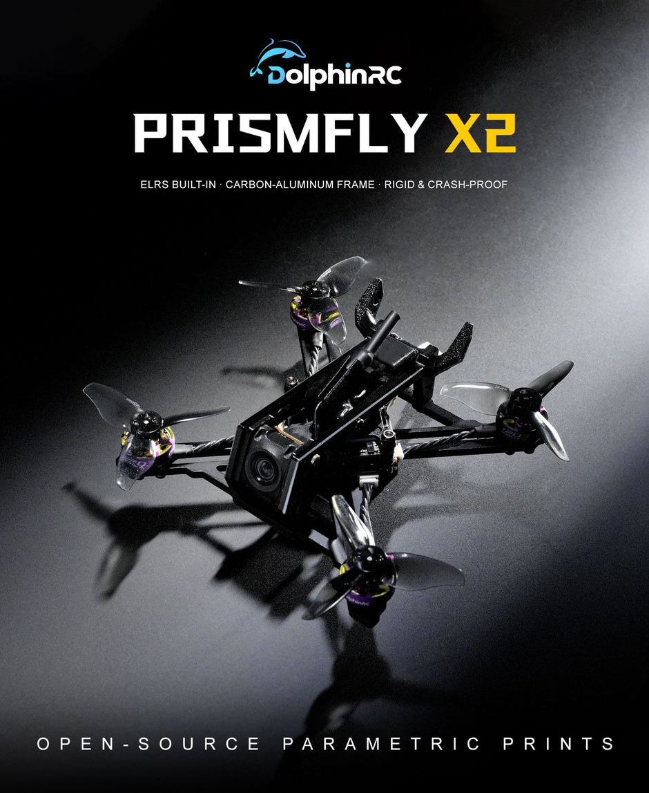 DolphinRC PRISMFLY X2 2Inch Frame Kit Combo w/ RCinpower GTS V3 1203 8000KV Motor (Purple-Green) & BETAFPV F405 AIO 20A Stack