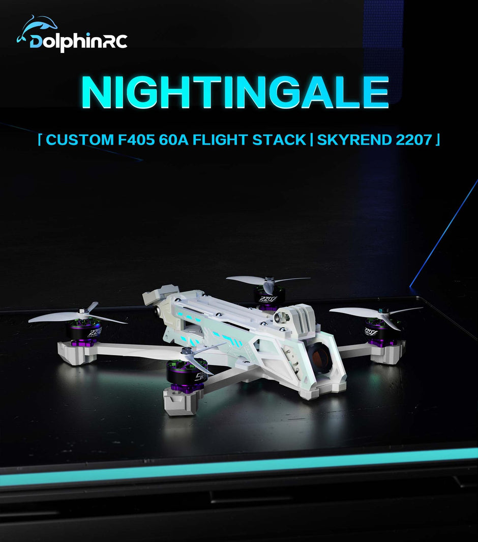 DolphinRC Nightingale X5 5 inch FPV Long Range Power Combo Kit, 2207 1950KV Brushless Motors & F405 60A Stack & Propellers for RC Drone Freestyle Racing DIY