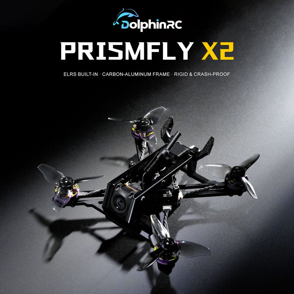 DolphinRC PRISMFLY X2 2Inch Frame Kit Combo w/ RCinpower GTS V3 1203 8000KV Motor (Purple-Green) & BETAFPV F405 AIO 20A Stack