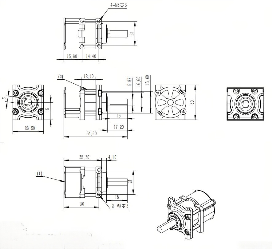 1.36-1.5kg Beetleweight Combat Robot Dedicated Planetary Gear Reducer-4