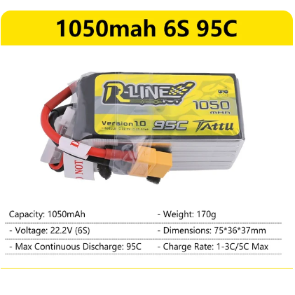 Tattu R-Line Gens Ace 1.0 2.0 LiPo-Akku 550/650/750/850/1050/1300/1550/1800 mAh 95C 3S 4S 6S für RC FPV Racing 