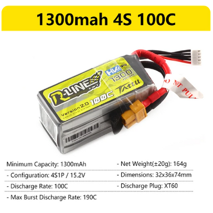 Tattu R-Line Gens Ace 1.0 2.0 LiPo Rechargeable Battery 550/650/750/850/1050/1300/1550/1800mah 95C 3S 4S 6S for RC FPV Racing