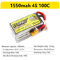 Tattu R-Line Gens Ace 1.0 2.0 LiPo Rechargeable Battery 550/650/750/850/1050/1300/1550/1800mah 95C 3S 4S 6S for RC FPV Racing