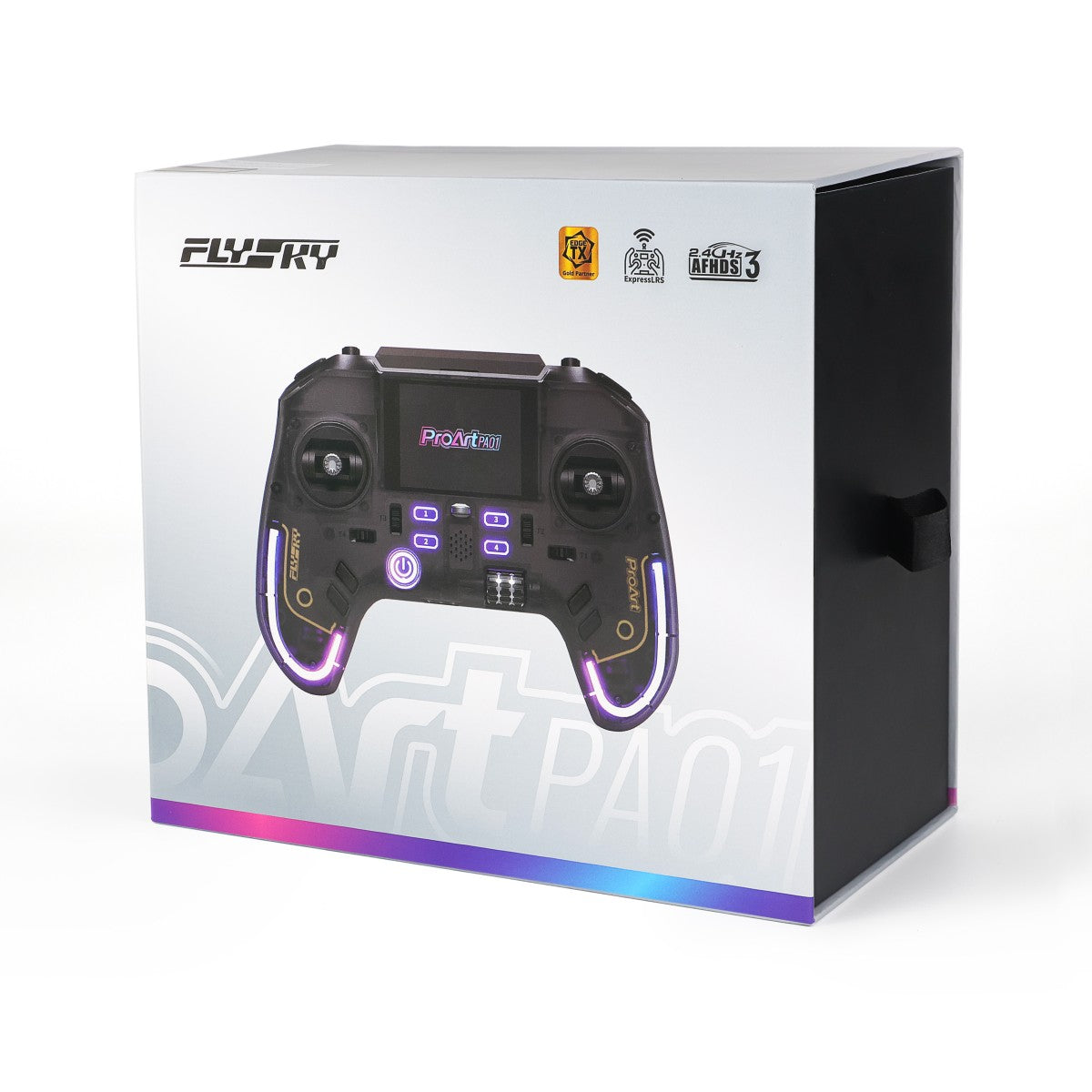 Flysky ProArt PA01 2.4GHz Hall Gimbal EdgeTX ELRS Radio Controller for FPV Drone - Front Box Packaging