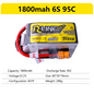 Tattu r-line Gens Ace 1.0 2.0 LiPo batterie Rechargeable 550/650/750/850/1050/1300/1550/1800mah 95C 3S 4s 6S pour RC FPV Racing 