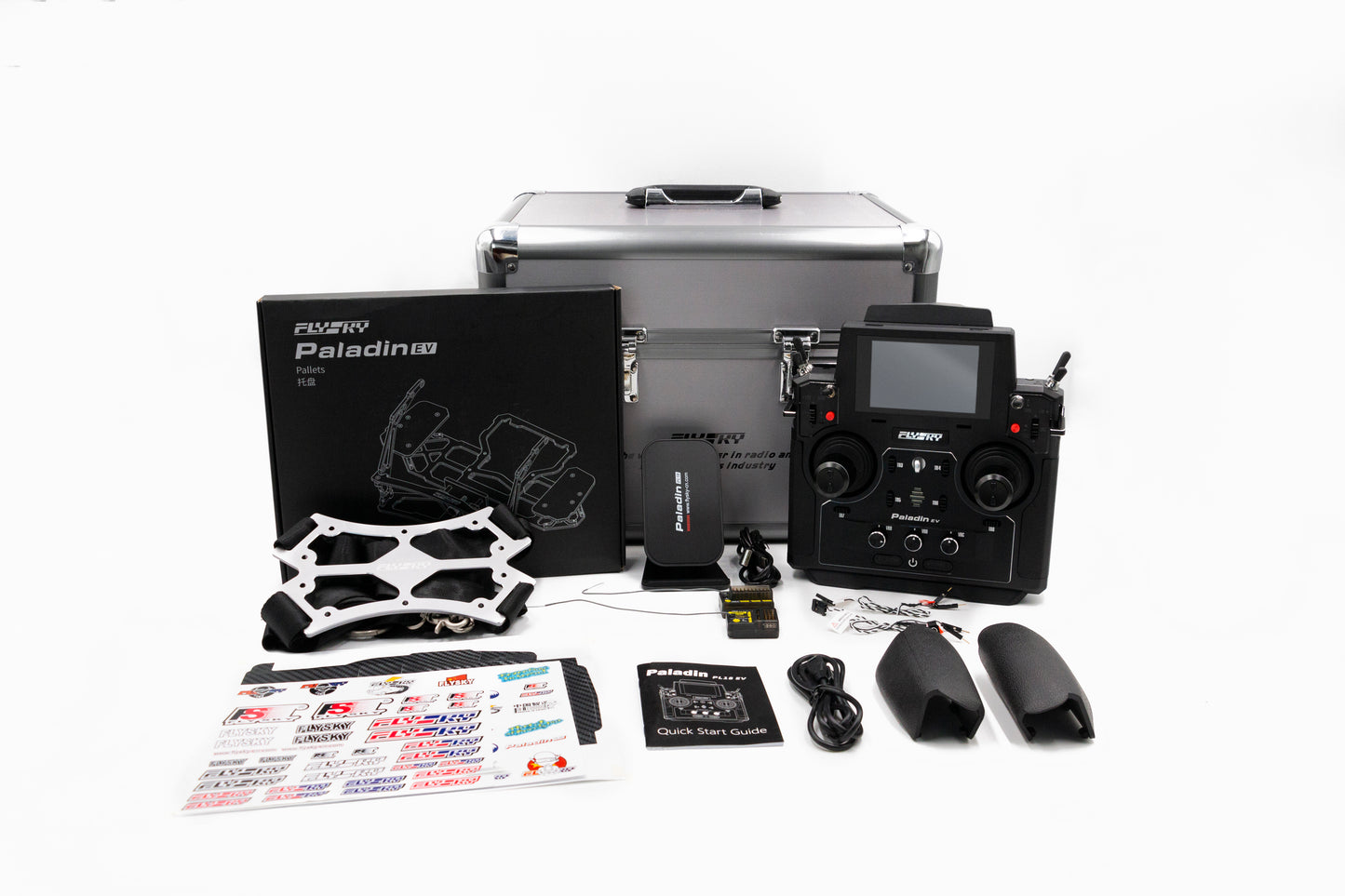 Soarsky Flysky Paladin EV Émetteur RC 2,4 GHz 18 CH avec capteur Hall 5D Cardans AFHDS 3, télécommande radio à écran tactile TFT 3,5 pouces pour véhicule d'ingénierie RC