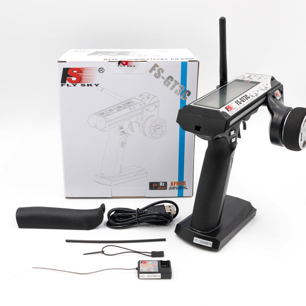 Flysky FS-GT3C 2,4 GHz 3-Kanal-Fernbedienung mit FS-GR3E-Empfänger 