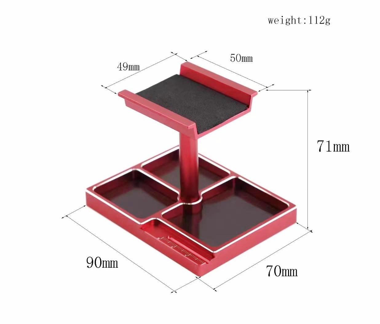 RC car pit stand and screw tray