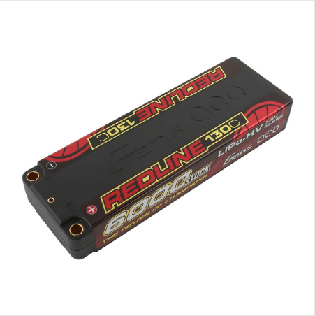 Gens Ace Redline Series 6000mAh 7.6V 130C 2S2P HardCase HV Lipo Battery