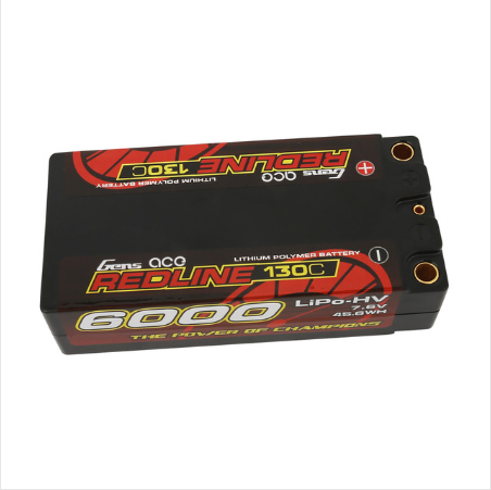 Gens Ace Redline Serie 6000 mAh 7,6 V 130 C 2S2P HardCase HV Shorty Lipo-Akku