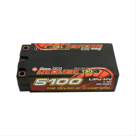 Gens Ace Redline Serie 5100 mAh 7,6 V 130 C 2S2P HardCase HV Shorty Lipo-Akku