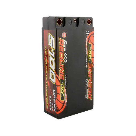 Gens Ace Redline Series 5100mAh 7.6V 130C 2S2P HardCase HV Shorty Lipo Batterie