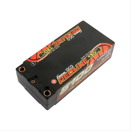 Gens Ace Redline Series 5100mAh 7.6V 130C 2S2P HardCase HV Shorty Lipo Battery