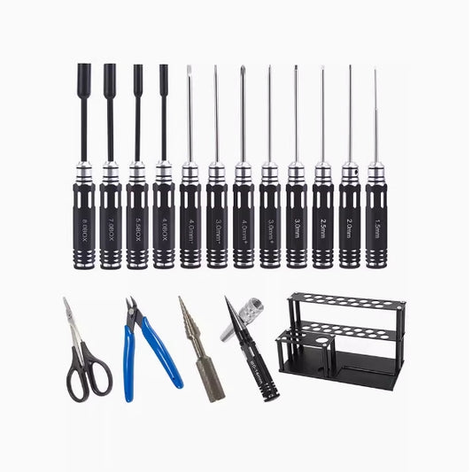 Hexagon screwdriver, hole opener, tray, sleeve, storage tool rack set SCX10 TRX4 car and boat