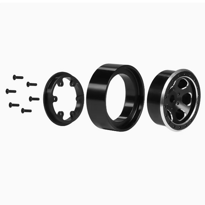 4pcs 1.3-inch aluminum alloy six-hole wheels with weighted weight, suitable for TRX4M defender original car tire skin SCX24 AX24