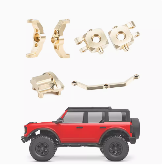 Traxxas 1/18 TRX4M Land Rover mini off-road vehicle brass C seat, steering cup, axle cover, steering rod