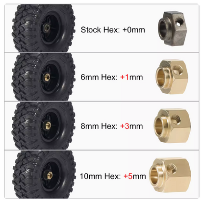 1/10 TRX4 TRX6 brass extended coupler counterweight 12mm widened hexagonal coupler upgrade