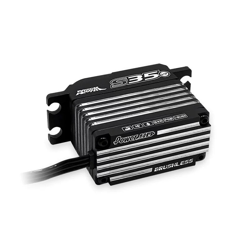 PowerHD S35V2 Brushless Digital Servo - High Torque 35kg, Aluminum Case, Short Profile (1:8 Buggies and 1:8 GT)