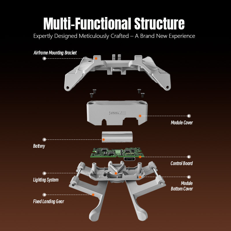 Soarsky DJI FLIP landing gear, drone night lights, UAV anti-collision lights