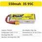 Tattu R-Line Gens Ace 1.0 2.0 LiPo Rechargeable Battery 550/650/750/850/1050/1300/1550/1800mah 95C 3S 4S 6S for RC FPV Racing