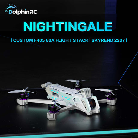 DolphinRC Nightingale X5 5 inch FPV Long Range Power Combo Kit, 2207 1950KV Brushless Motors & F405 60A Stack & Propellers for RC Drone Freestyle Racing DIY