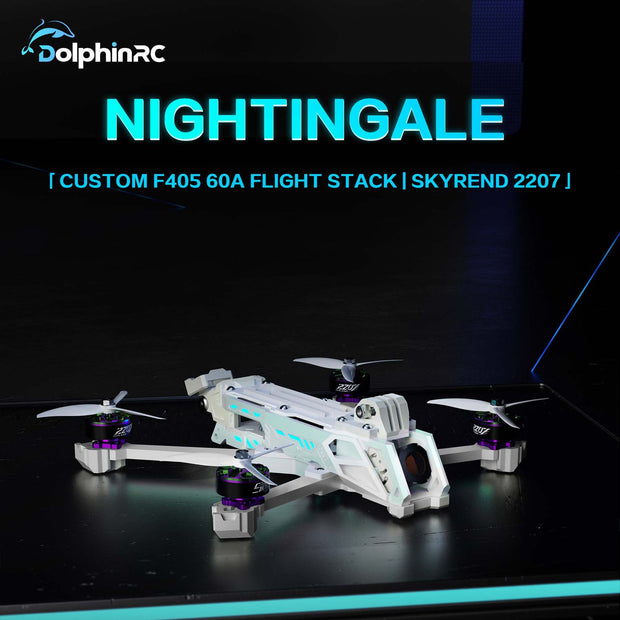 DolphinRC Nightingale X5 5 inch FPV Long Range Power Combo Kit, 2207 1950KV Brushless Motors & F405 60A Stack & Propellers for RC Drone Freestyle Racing DIY
