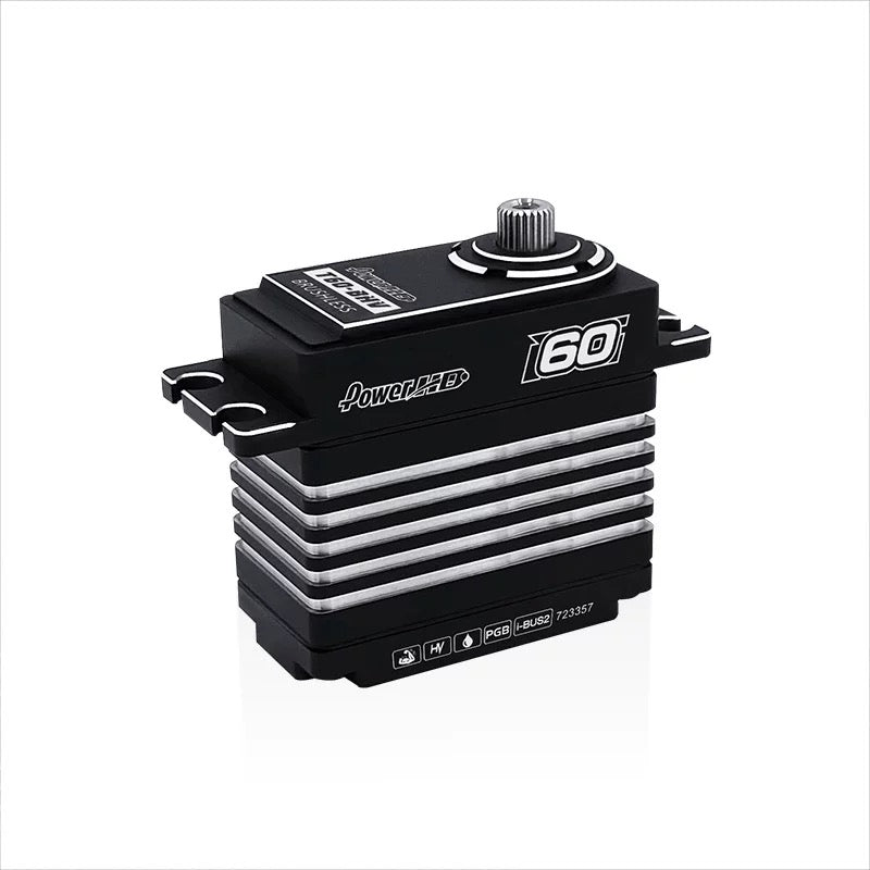 Power HD T60-BHV High Voltage Brushless Servo - 60KG Torque, Waterproof Metal Gear for RC Cars/Robots