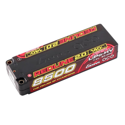 Gens Ace 8500mAh 2S 7.6V 140C HardCase 58# Redline 2.0 Series Lipo Battery With 5.0mm Bullet