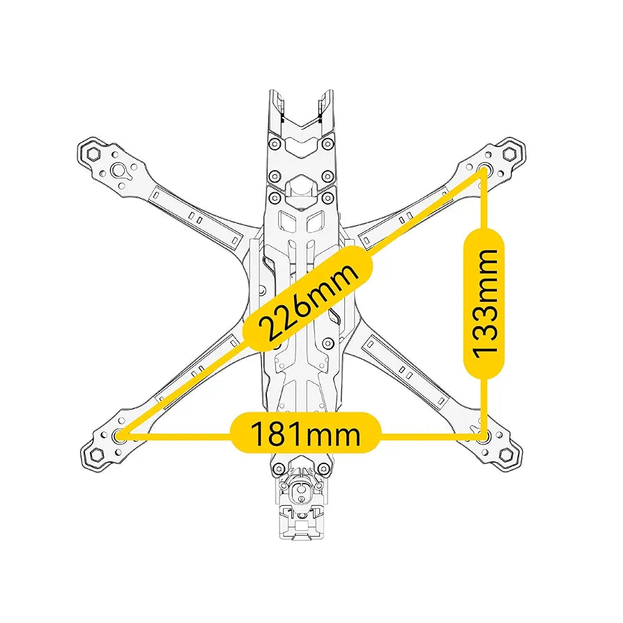 SPEEDY BEE Master 5 V2 Drone Frame - 226mm Wheelbase, Lightweight, Anti-Vibration, CNC Aluminum Alloy, DJI O3 Air Unit Compatible, Cinematic & Freestyle Flying