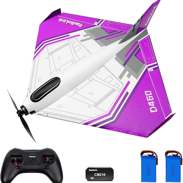 Radiolink D460 Ready to Fly RC Airplane with Byme-DB Gyro Stabilizer FC, Brushless Motor 15A ESC RTF Remote Control Plane 3 Flight Modes for Beginner, Voltage Telemetry Aircraft for Adults