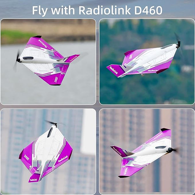 Radiolink D460 Ready to Fly RC Airplane with Byme-DB Gyro Stabilizer FC, Brushless Motor 15A ESC RTF Remote Control Plane 3 Flight Modes for Beginner, Voltage Telemetry Aircraft for Adults