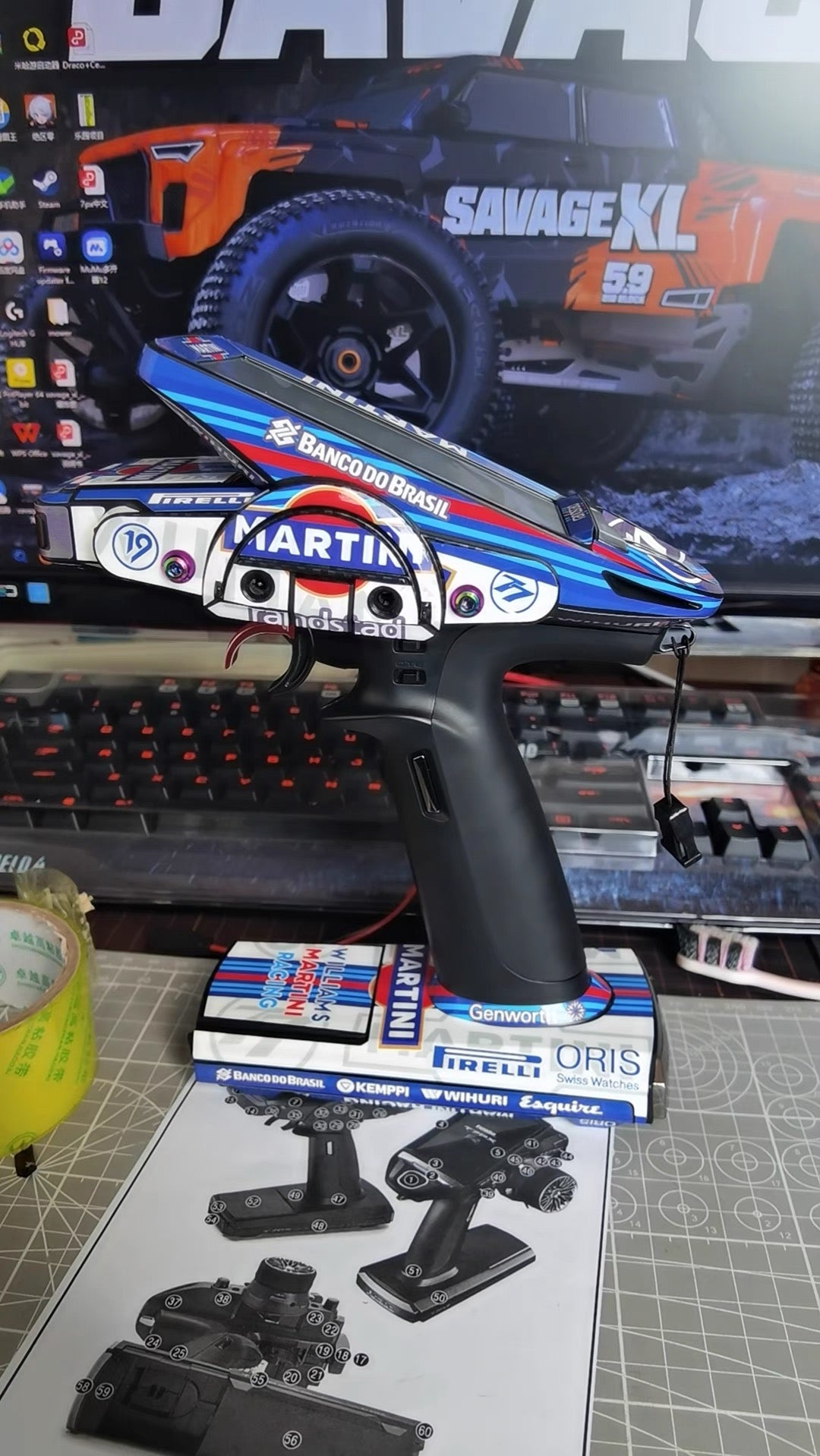 Fuataba 4px/7px/7pxr/10PX Sanwa M17 transmitter sticker radio skin wrap