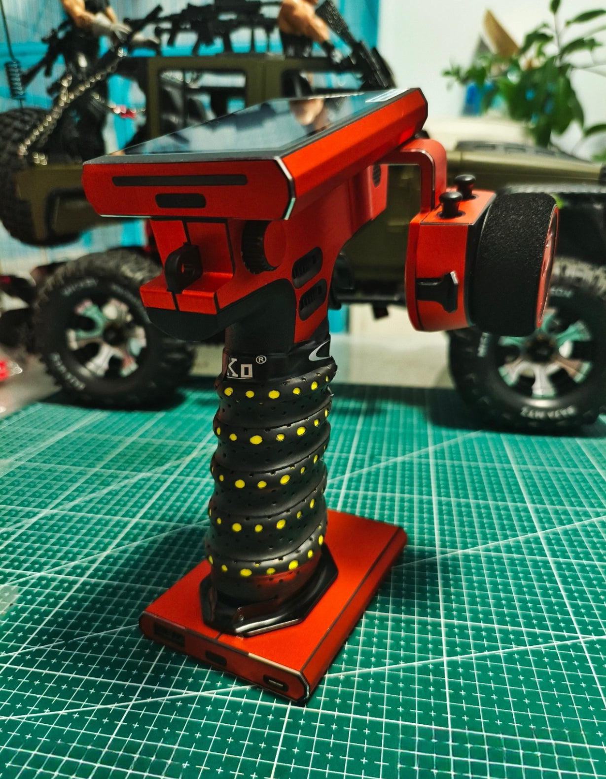 Autocollant radio Soarsky Flysky NB4/NB4+ en métal orange vif