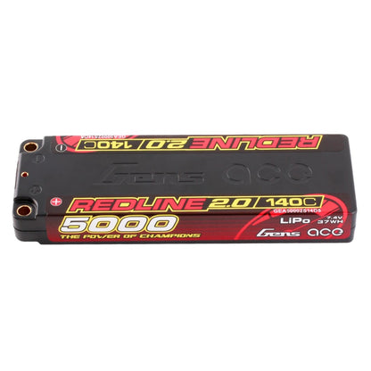 Gens Ace 5000mAh 2S 7.4V 140C HardCase 56# Redline 2.0 Series Lipo Battery With 5.0mm Bullet