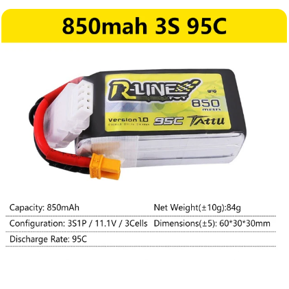 Tattu R-Line Gens Ace 1.0 2.0 LiPo-Akku 550/650/750/850/1050/1300/1550/1800 mAh 95C 3S 4S 6S für RC FPV Racing 