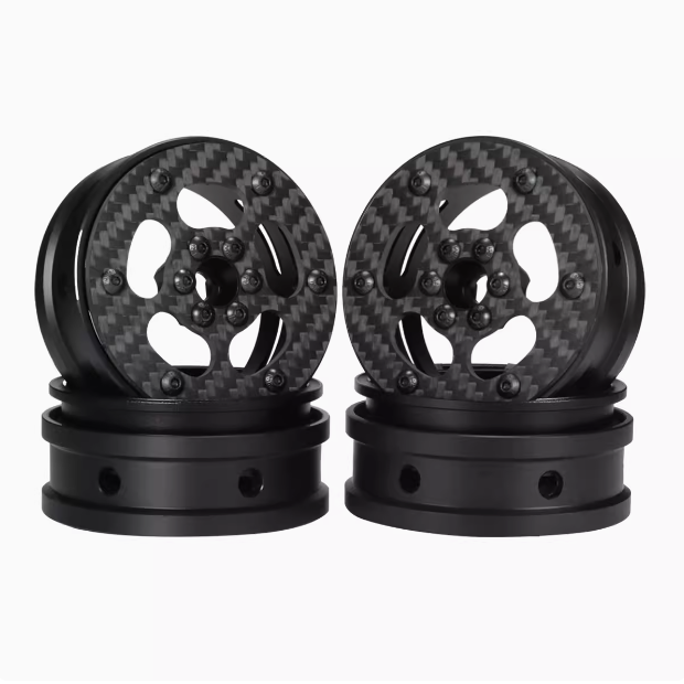 4pcs 2.2 inch carbon fiber wheels 1/10 climbing car SCX10 TRX4 CAPRA tube frame car LCG chassis