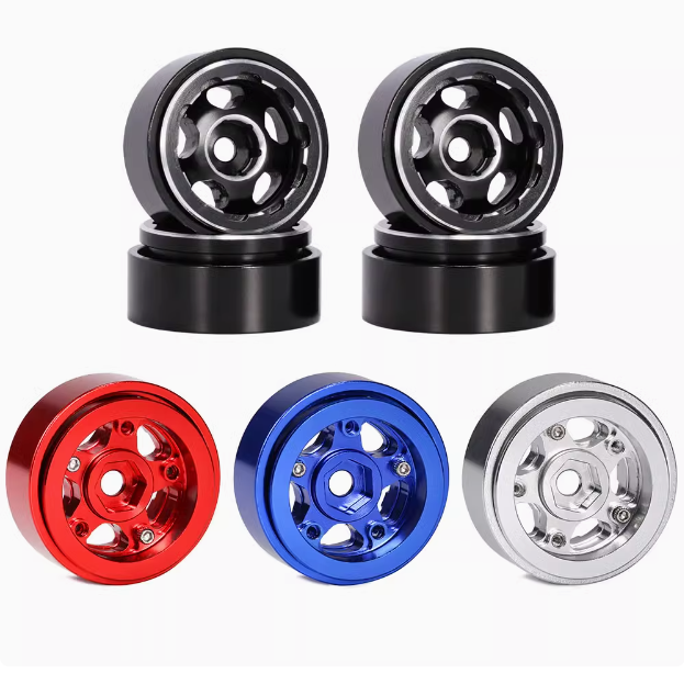 4pcs 1.0-inch Aluminum CNC Rims and Tires for 1/18 TRX4M, 1/24 SCX24 ...