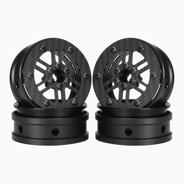 4pcs 2.2 inch carbon fiber wheels 1/10 climbing car SCX10 TRX4 CAPRA tube frame car LCG chassis