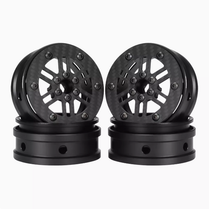 4pcs 2.2 inch carbon fiber wheels 1/10 climbing car SCX10 TRX4 CAPRA tube frame car LCG chassis