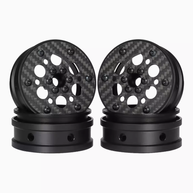 4pcs 2.2 inch carbon fiber wheels 1/10 climbing car SCX10 TRX4 CAPRA tube frame car LCG chassis