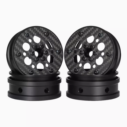 4pcs 2.2 inch carbon fiber wheels 1/10 climbing car SCX10 TRX4 CAPRA tube frame car LCG chassis