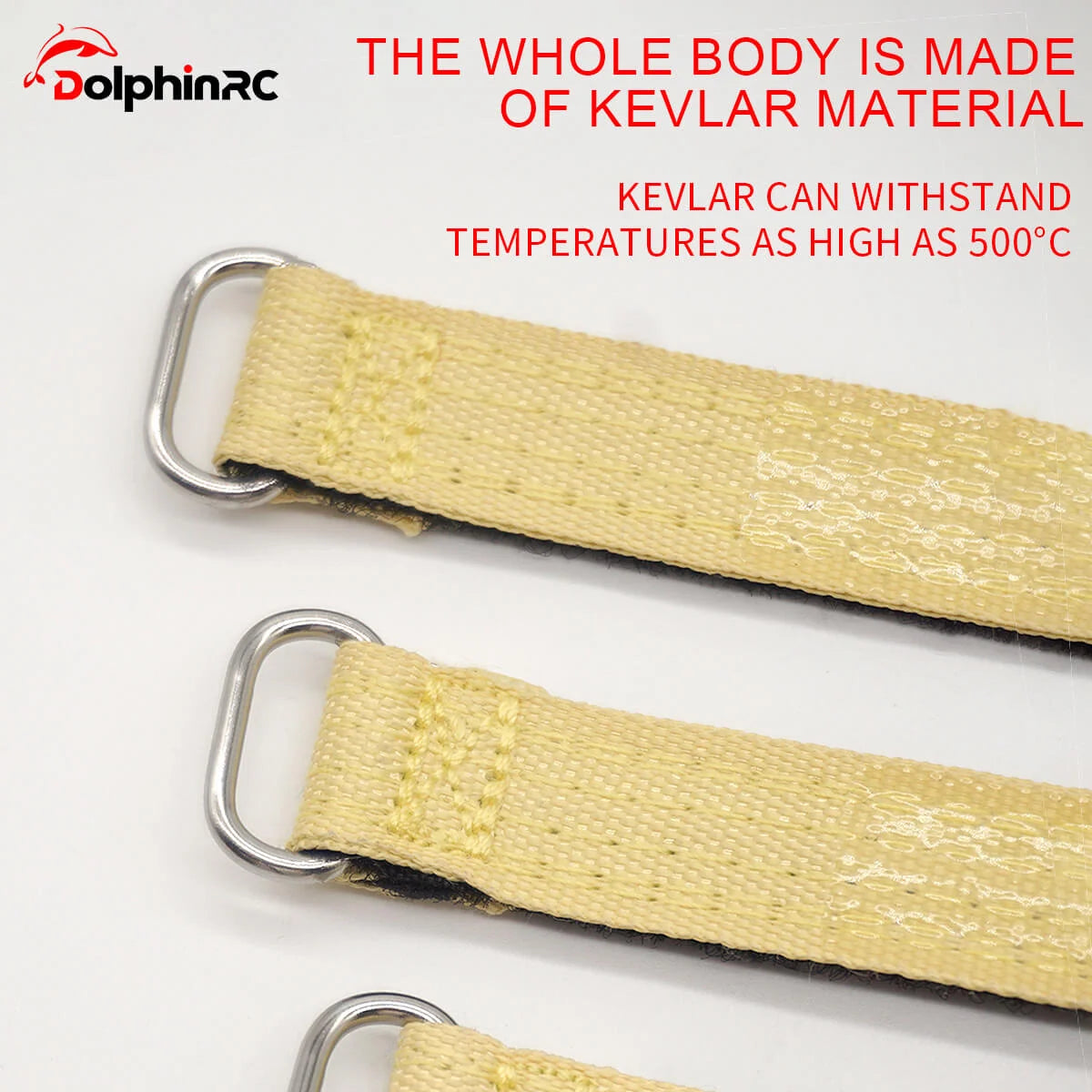DolphinRC Full Kevlar Battery Strap - 250MM x 15MM for 5-Inch FPV Drones