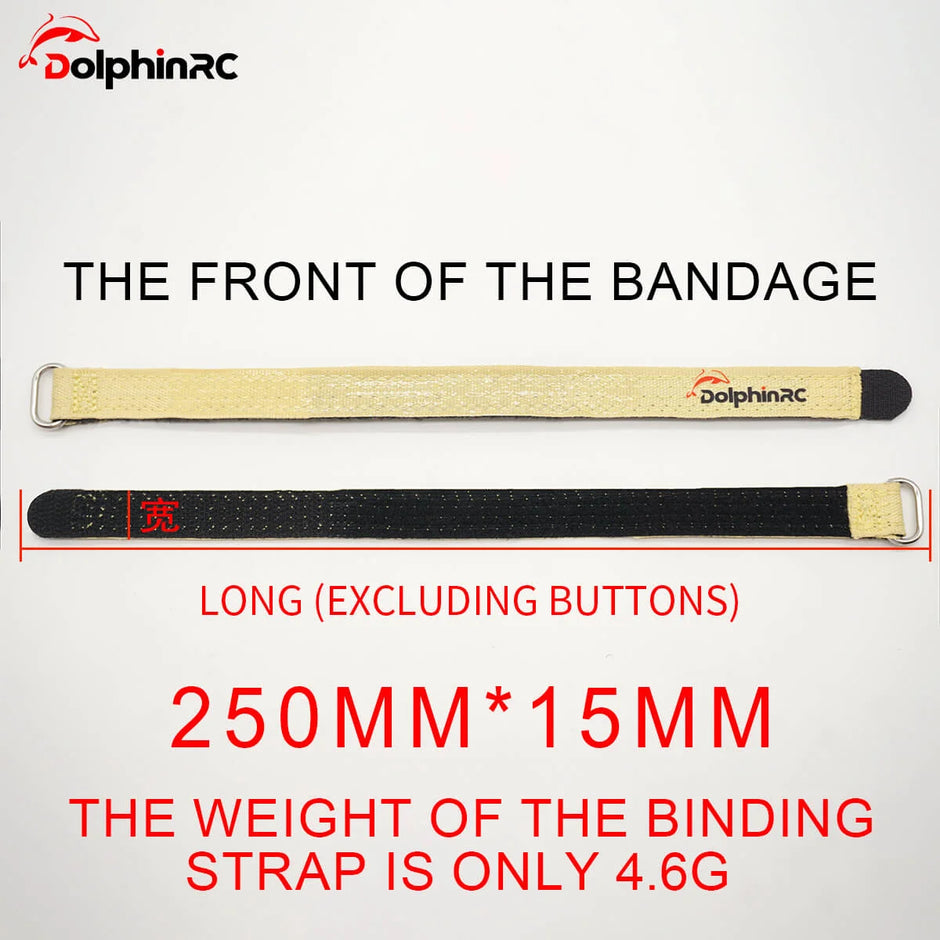 DolphinRC Full Kevlar Battery Strap - 250MM x 15MM for 5-Inch FPV Drones