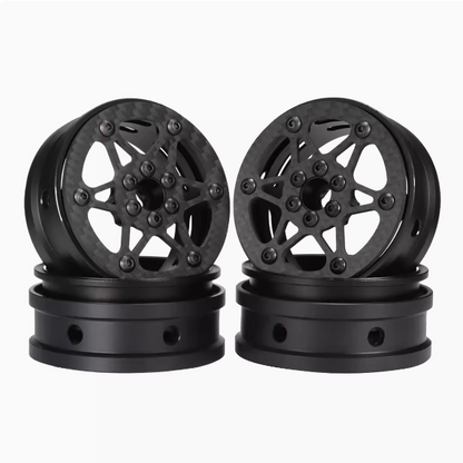 4pcs 2.2 inch carbon fiber wheels 1/10 climbing car SCX10 TRX4 CAPRA tube frame car LCG chassis