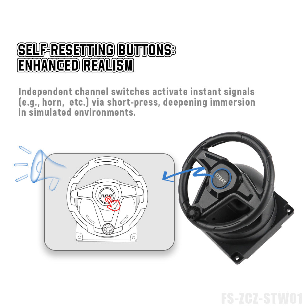 Flysky FS-ZCZ-STW01 Steering Wheel Gimbal simulated drivering for FS-ST8 FS-i6s DIY Upgrade