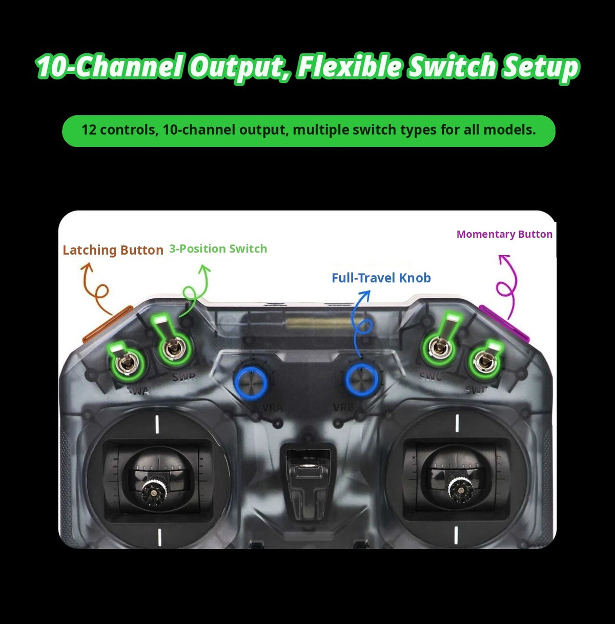 FlySky FS-i6 Nova 10-Channel AFHDS 2A RC Transmitter