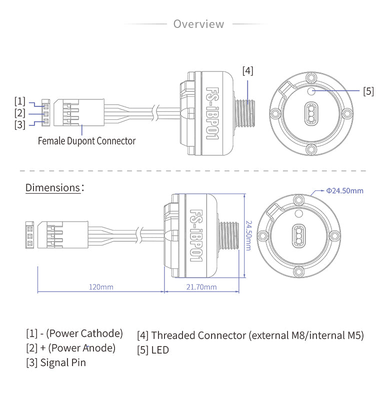Flysky FS-IBP01 hydraulic sensor engineering vehicle sensor hydraulic excavator model sensor